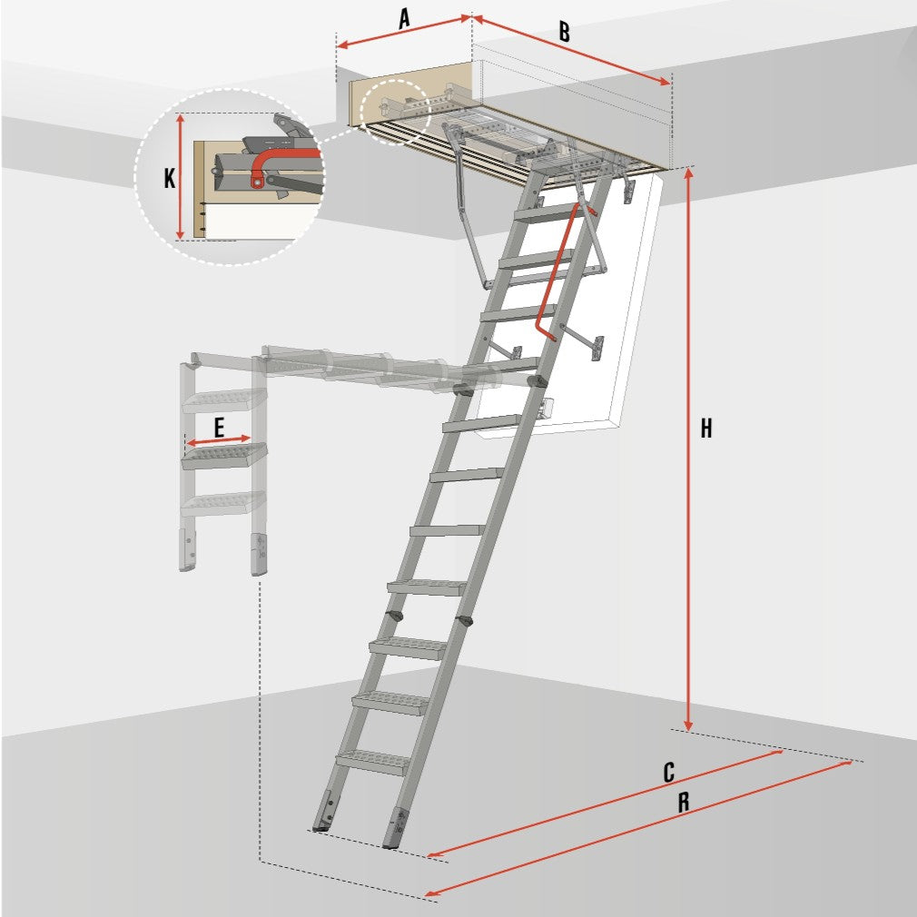 Pööninguluuk metallist liigendredeliga FAKRO LME U=0,65 W/m²K