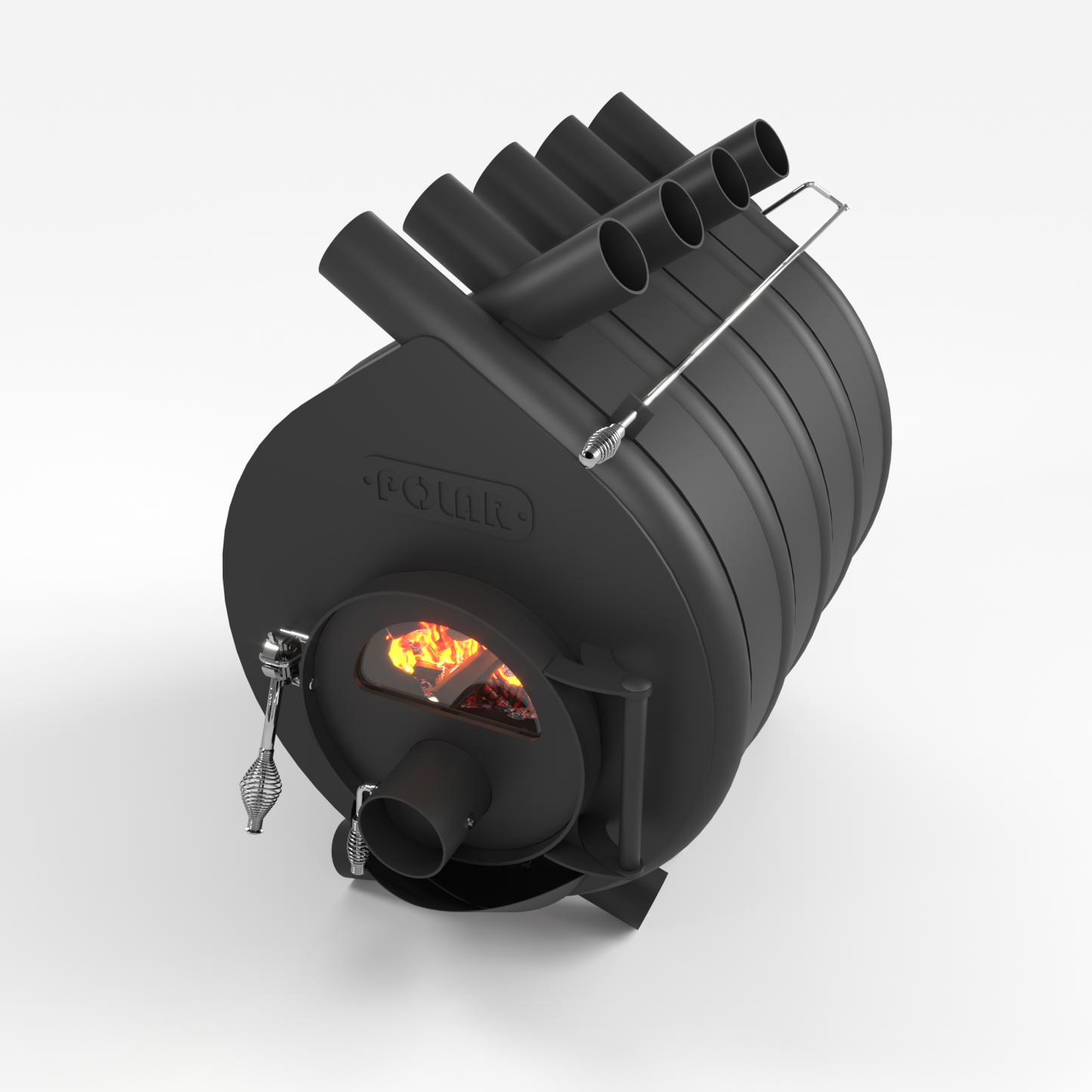 Bullerjan tüüpi ahi POLAR 02 (9 toru) klaasuksega / kuni 400m³