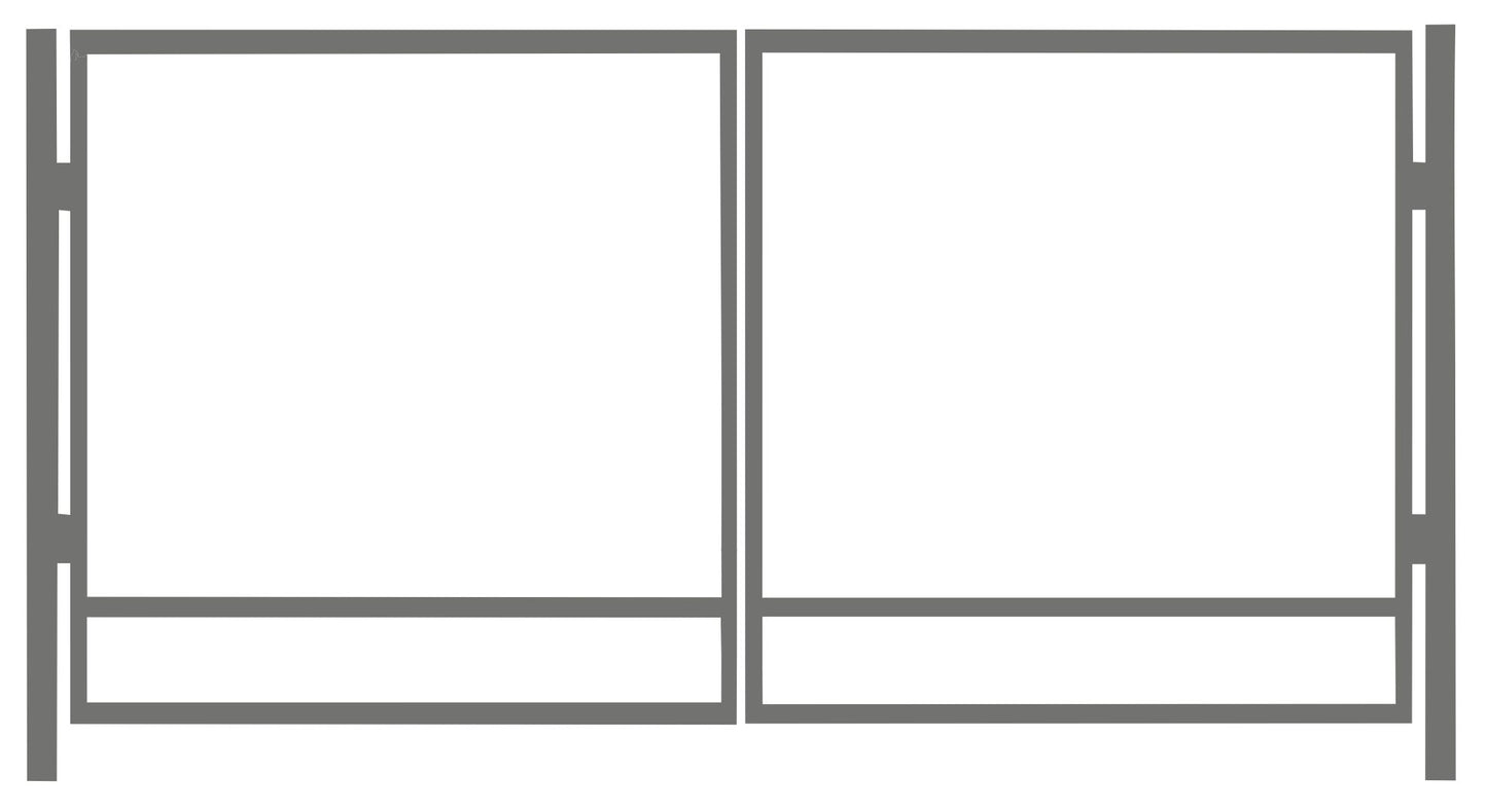 Autovärava raam tiibvärav laiusega 4m, nelikantpostidega hall RAL7016