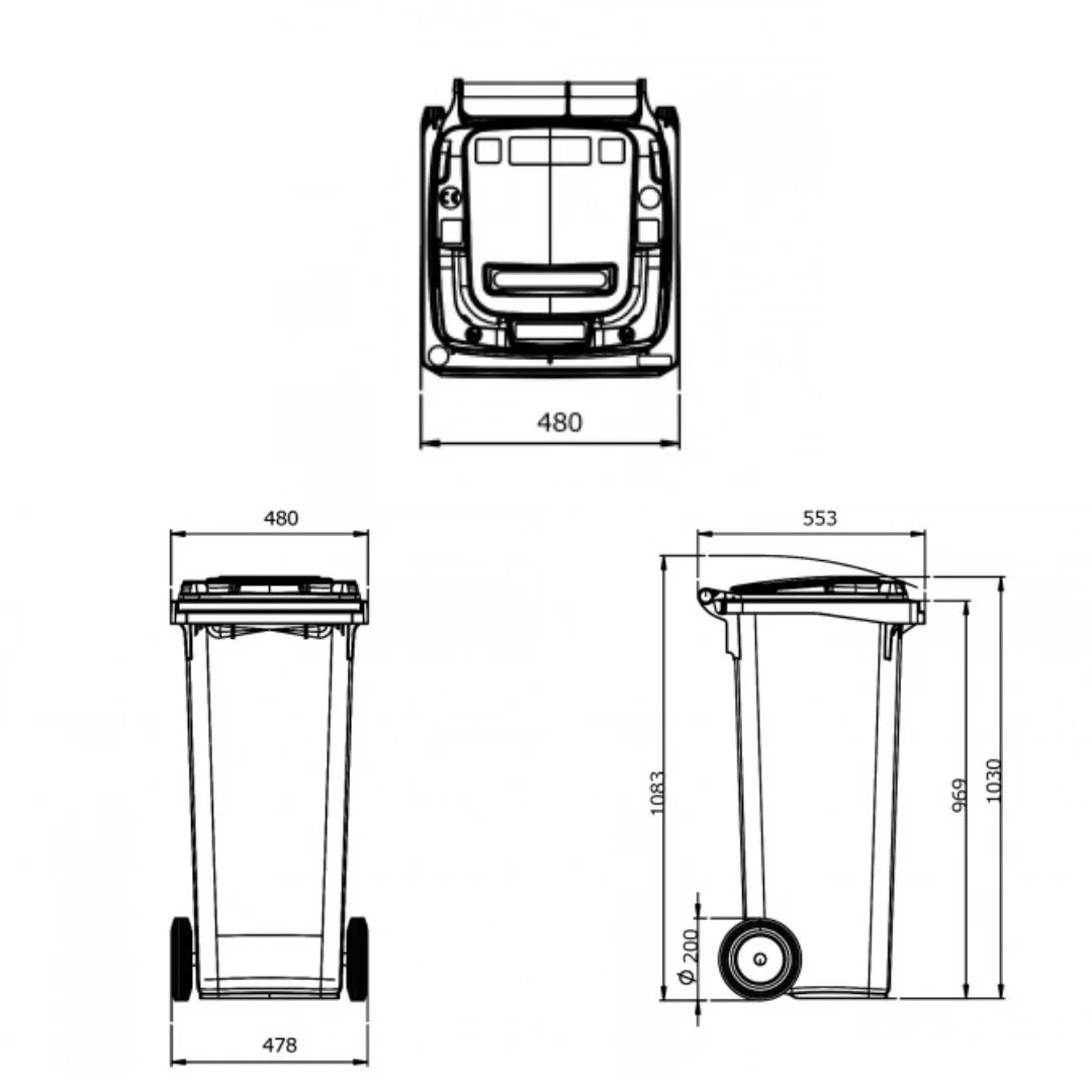 Prügikonteiner 140L