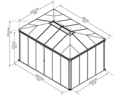 Aiapaviljon Palram Ledro 295x430cm HALL