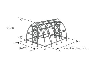 Kasvuhoone HAANJA 3x4m / 12m²