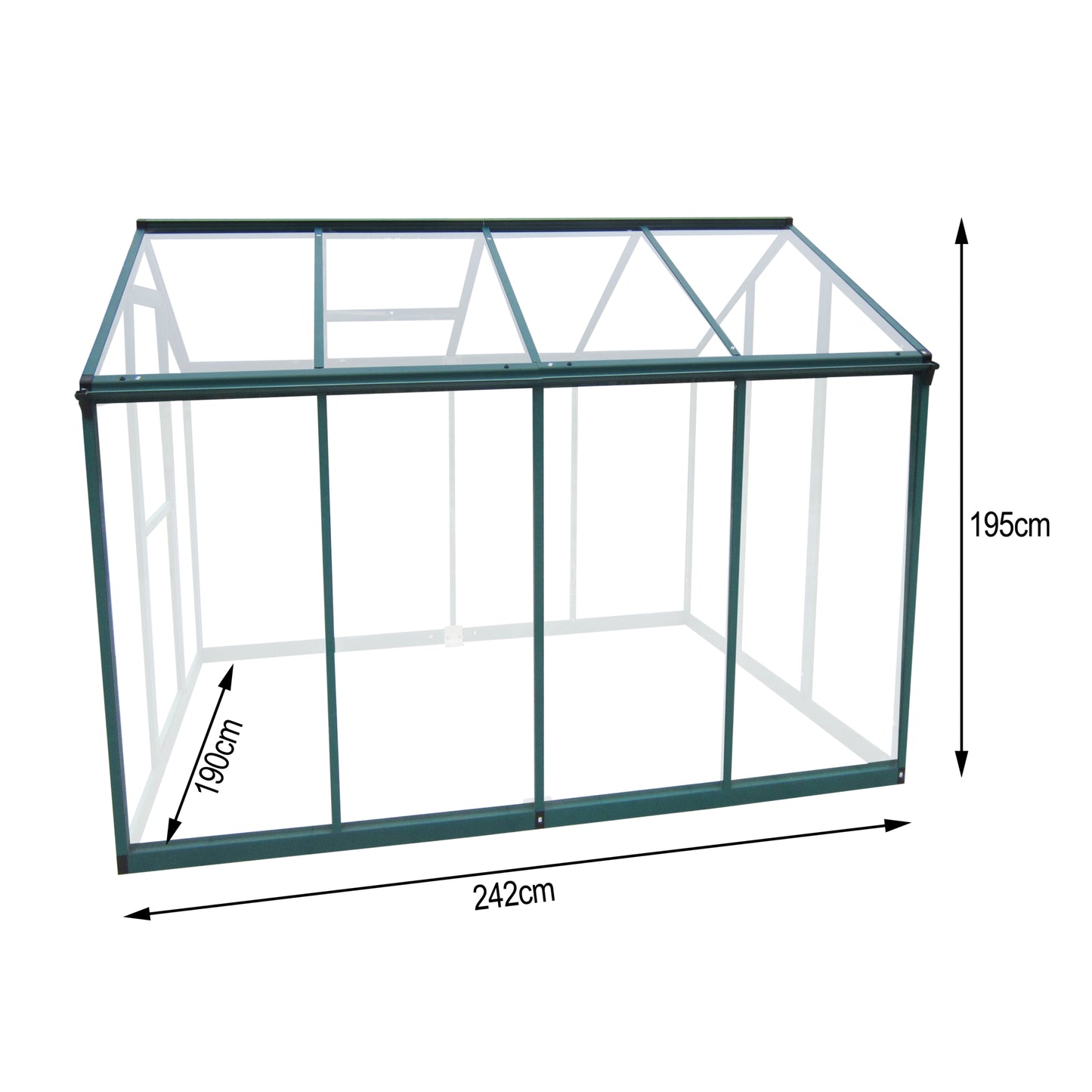 Klaaskasvuhoone 4,3m²