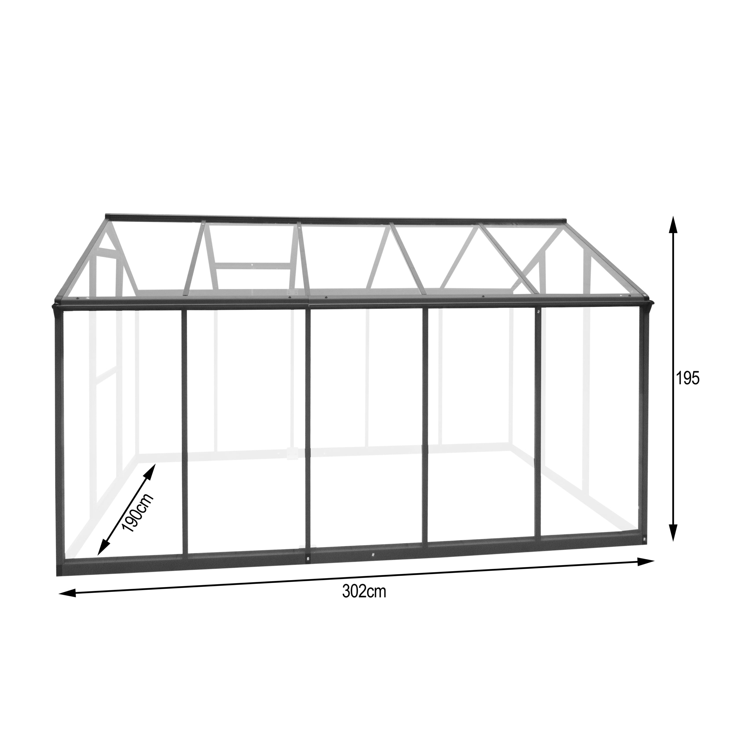 Klaaskasvuhoone 5,7m² Hall