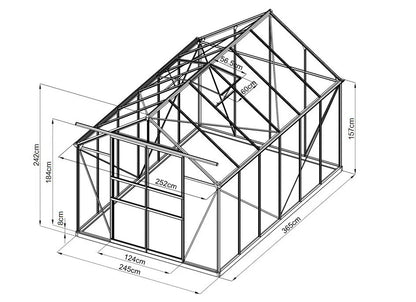 Klaaskasvuhoone 8,94m² Elegant Hall