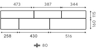 Tänavakivi KLAVER mõõdud