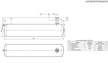 Kogumismahuti 5m³ (∅1100, L = 5400mm)