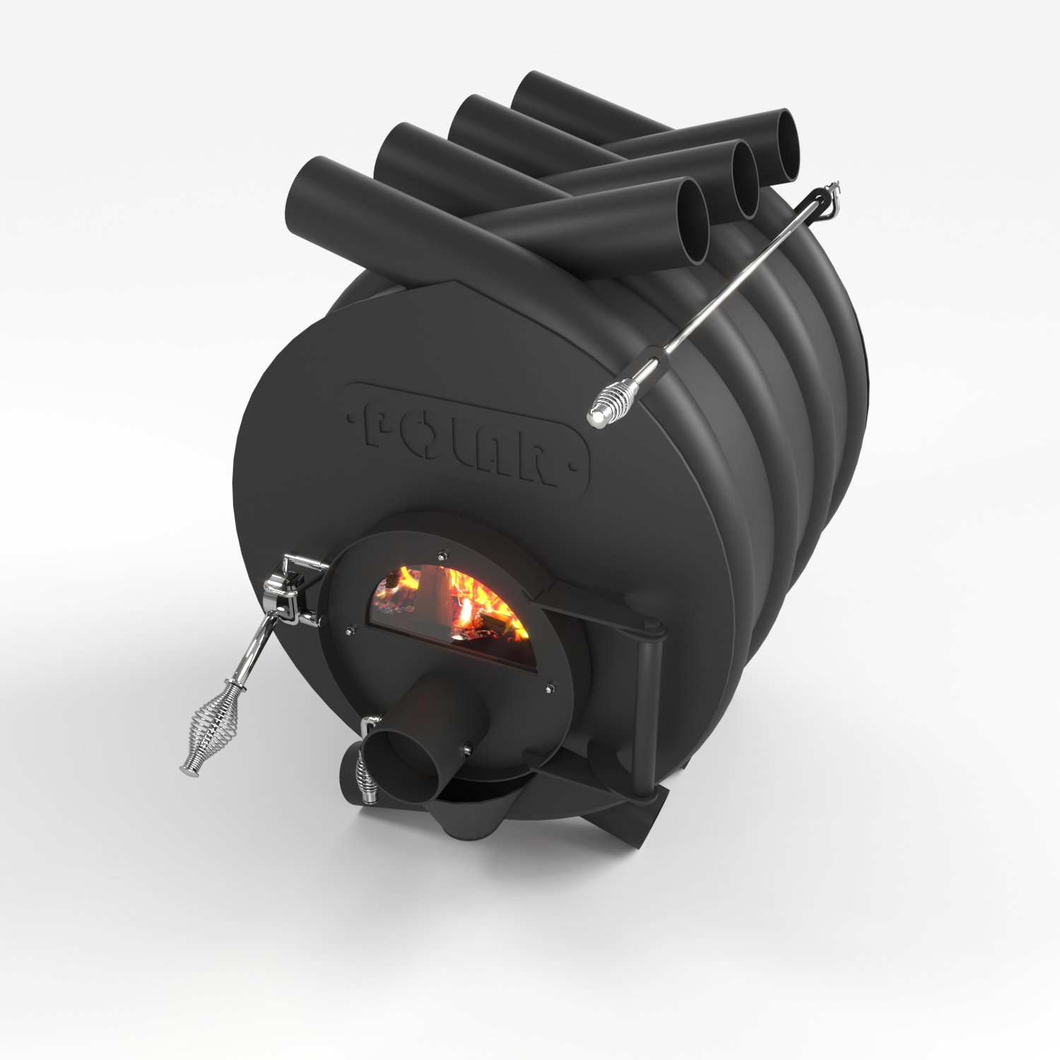 Bullerjan tüüpi ahi POLAR 01 (7 toru) klaasuksega / kuni 200m³