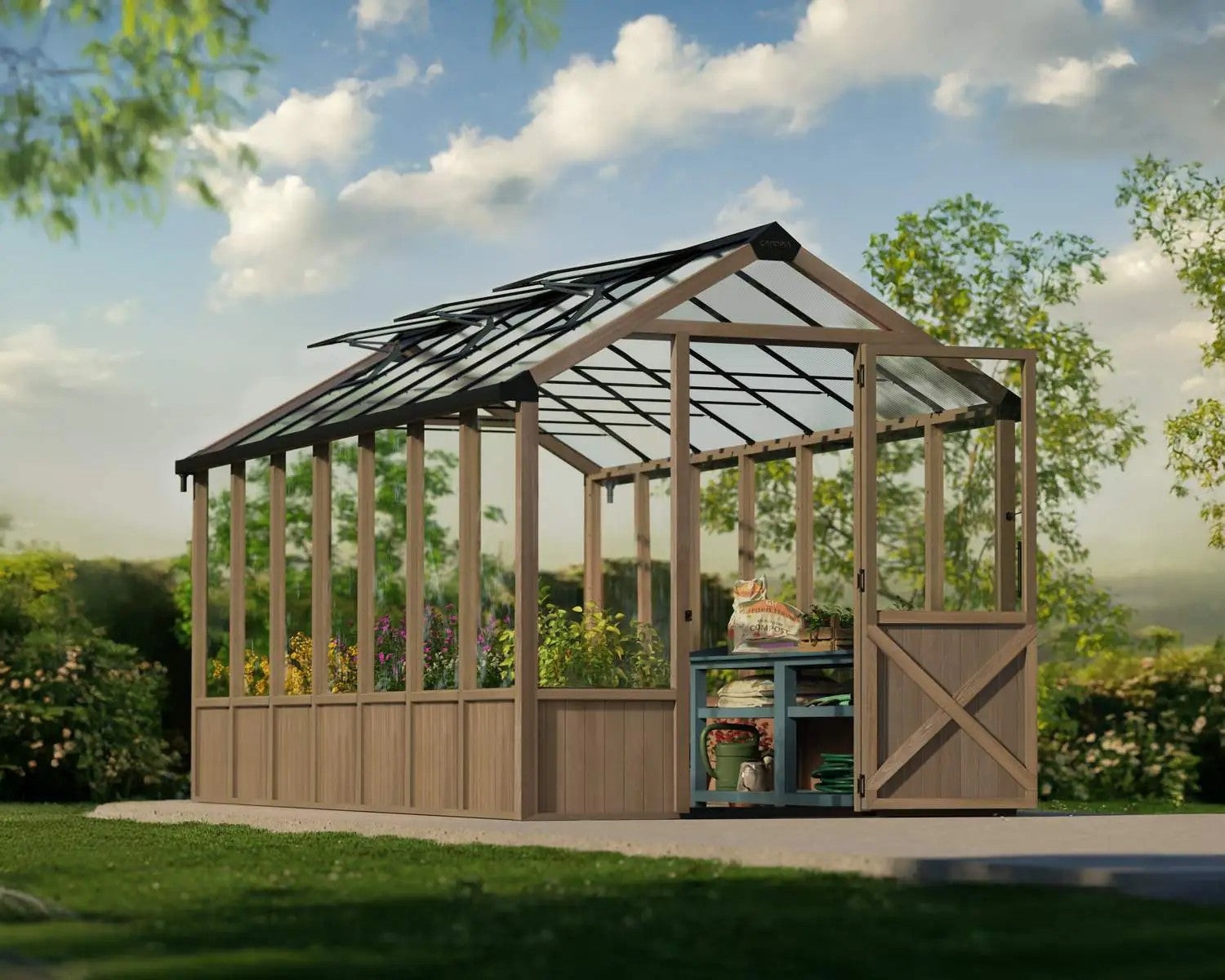 Puitraamiga kasvuhoone Natura Cedar 2,37x5,04m / 11,9m²