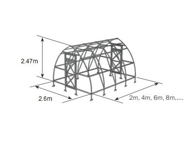 Kasvuhoone VALGA 2,6x4m / 10,4m²