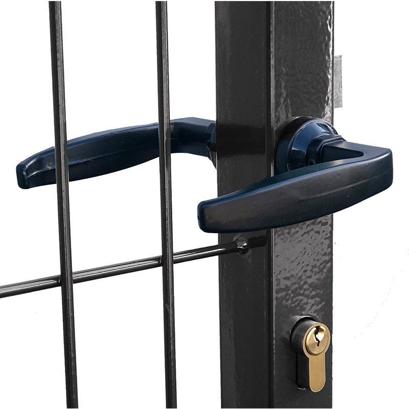 Autovärav tiibvärav STRONG laiusega 4m, nelikantpostidega hall RAL7016