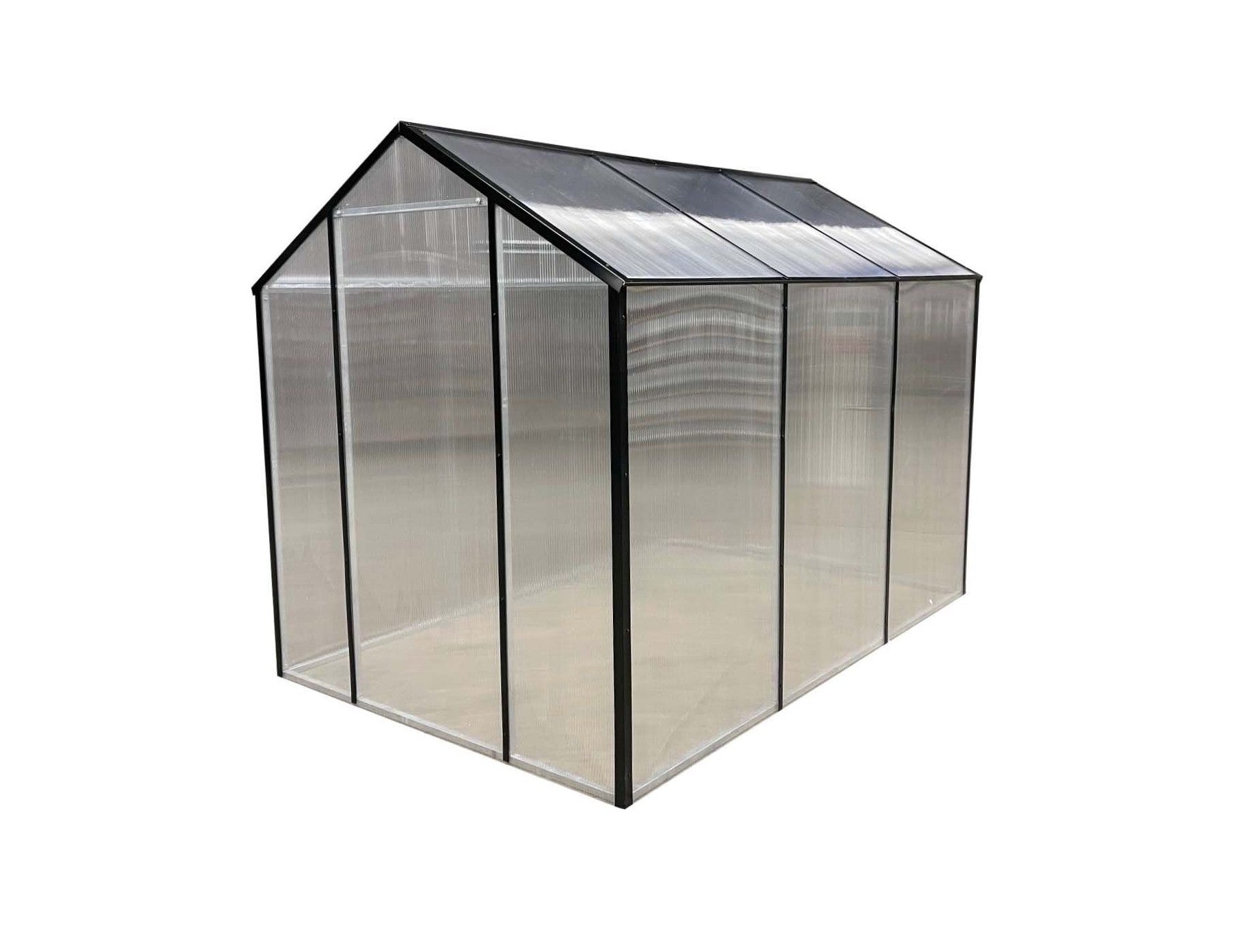 Musta raamiga kasvuhoone LEVI koos katuseluugiga