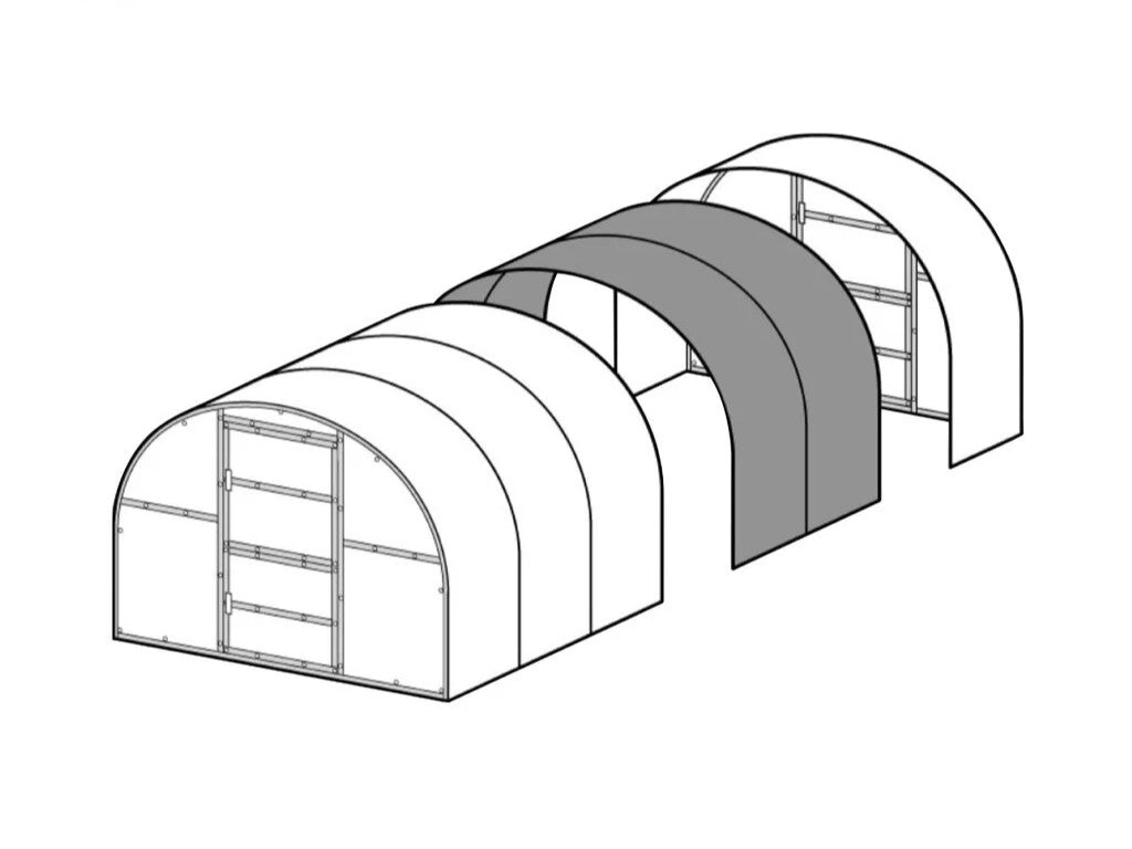 Pikendus kasvuhoonele KLASIKA TUBE alusraamiga 3x2m / 6m²