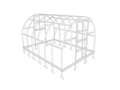 Kasvuhoone KLASIKA alusraamiga 3x8m / 24m²