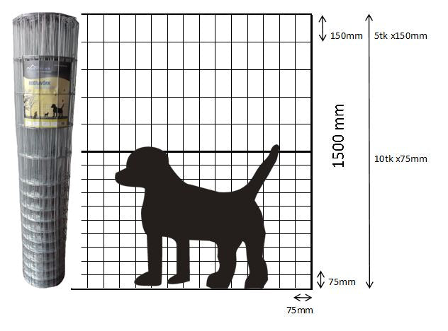 Koeravõrk/loomavõrk keevitatud 25m rullis