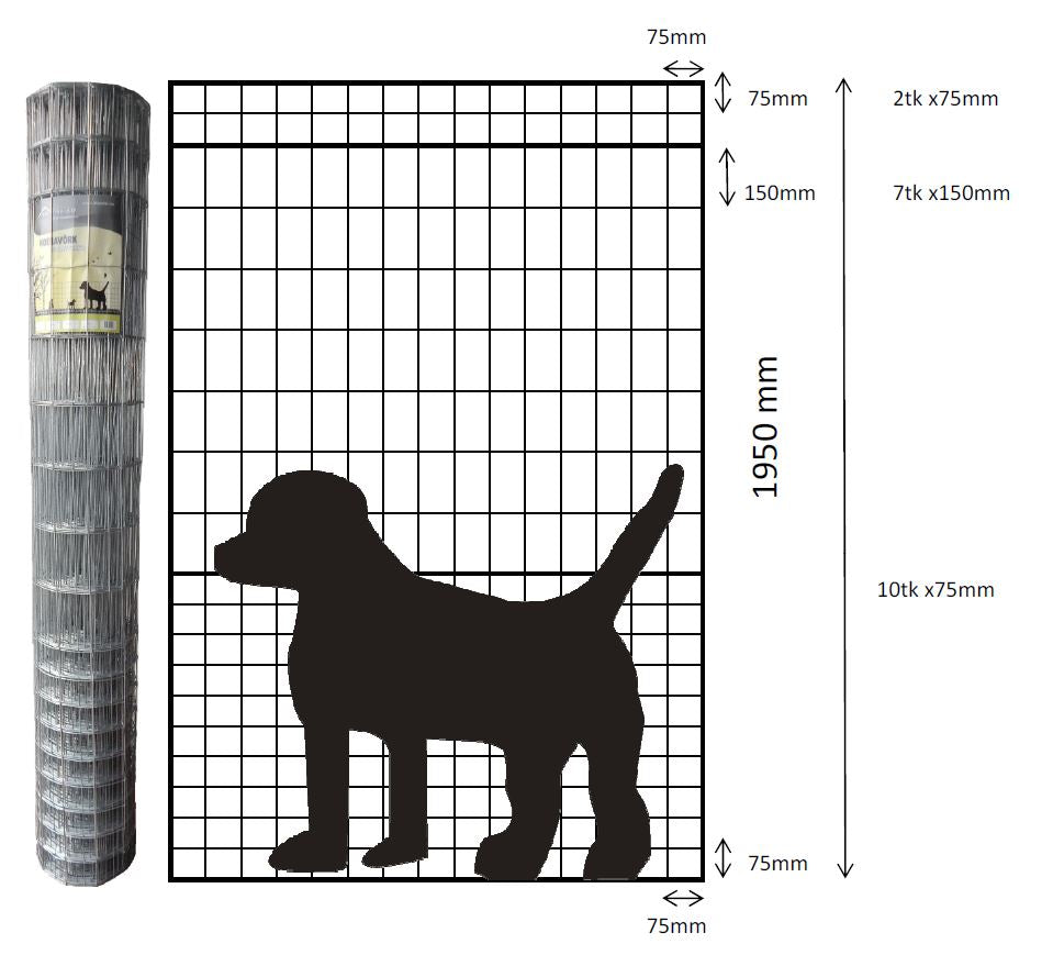 Koeravõrk/loomavõrk keevitatud 25m rullis