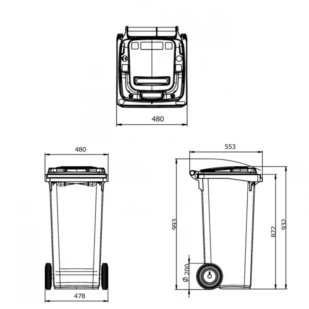 Prügikonteiner 120L prügikast