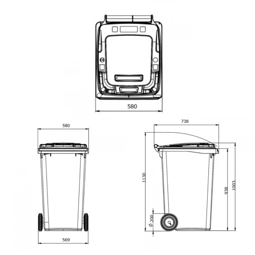 Prügikonteiner 240L prügikast