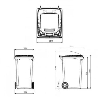 Prügikonteiner 240L