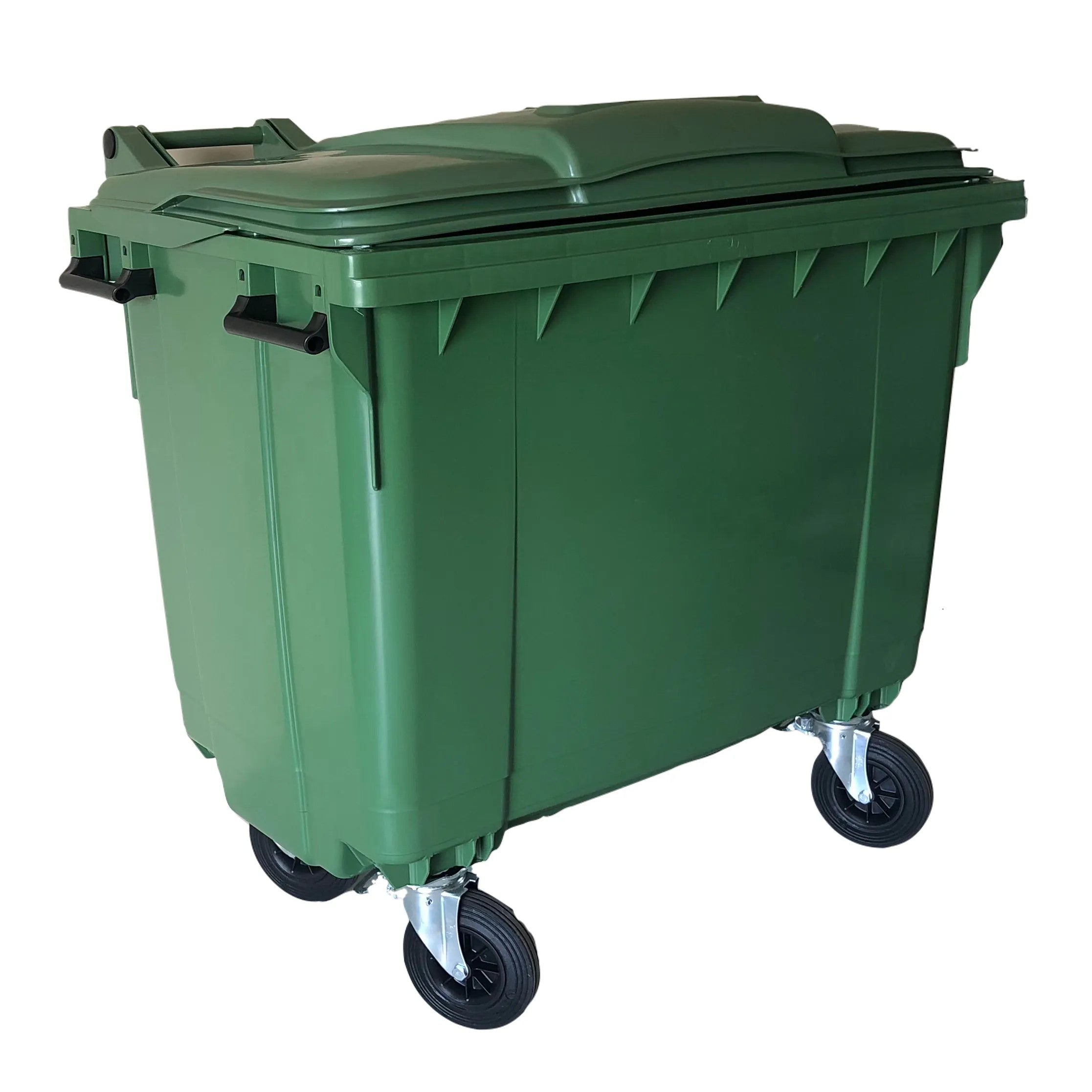 Prügikonteiner 660L 4-rattaline prügikast roheline