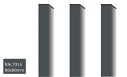 Aiapost nelikantpost 80x80mm hall RAL7016 / sein 2,0mm