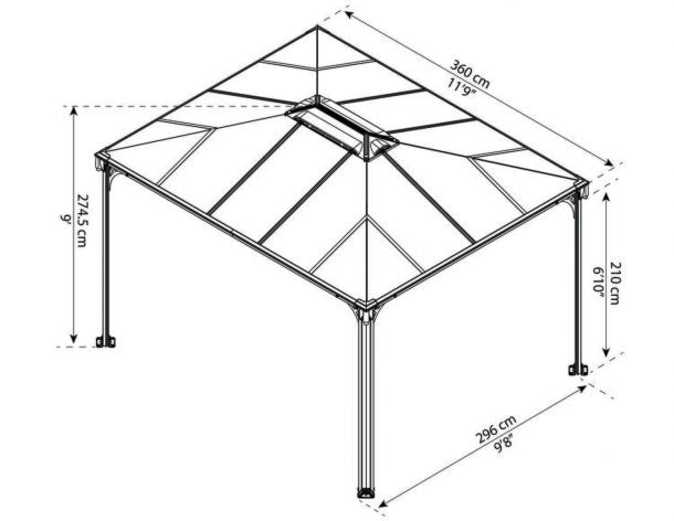 Varikatus Martinique 3600 Hall 295x360cm