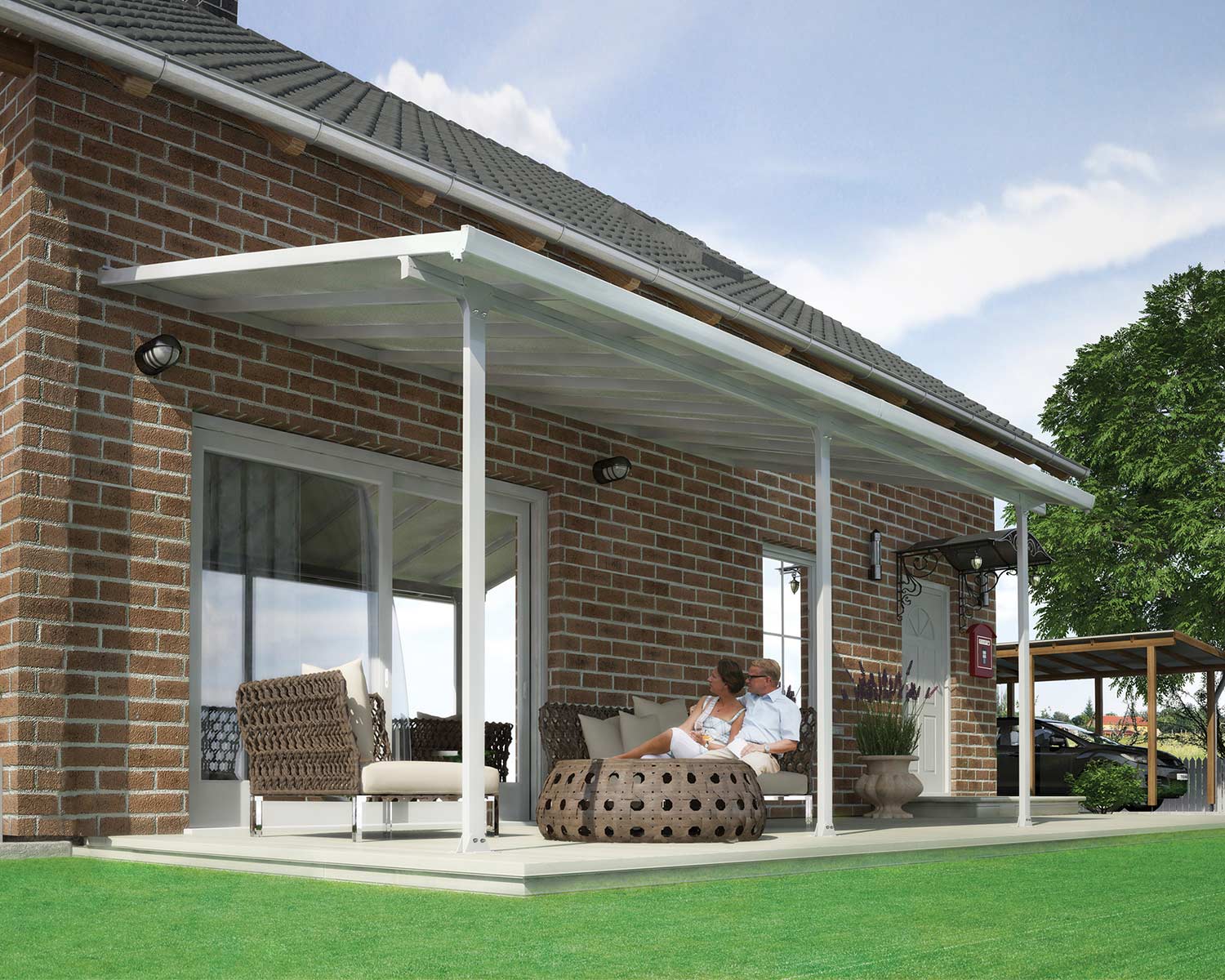 Varikatus terrassile Feria 3x5,46m Valge/Kirgas