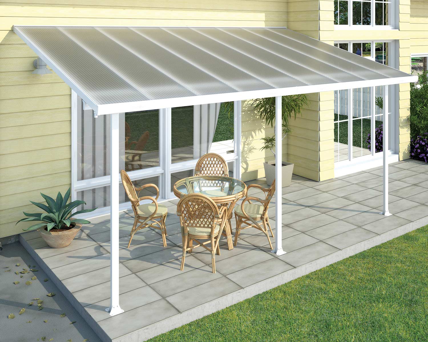 Varikatus terrassile Feria 3x5,46m Valge/Kirgas