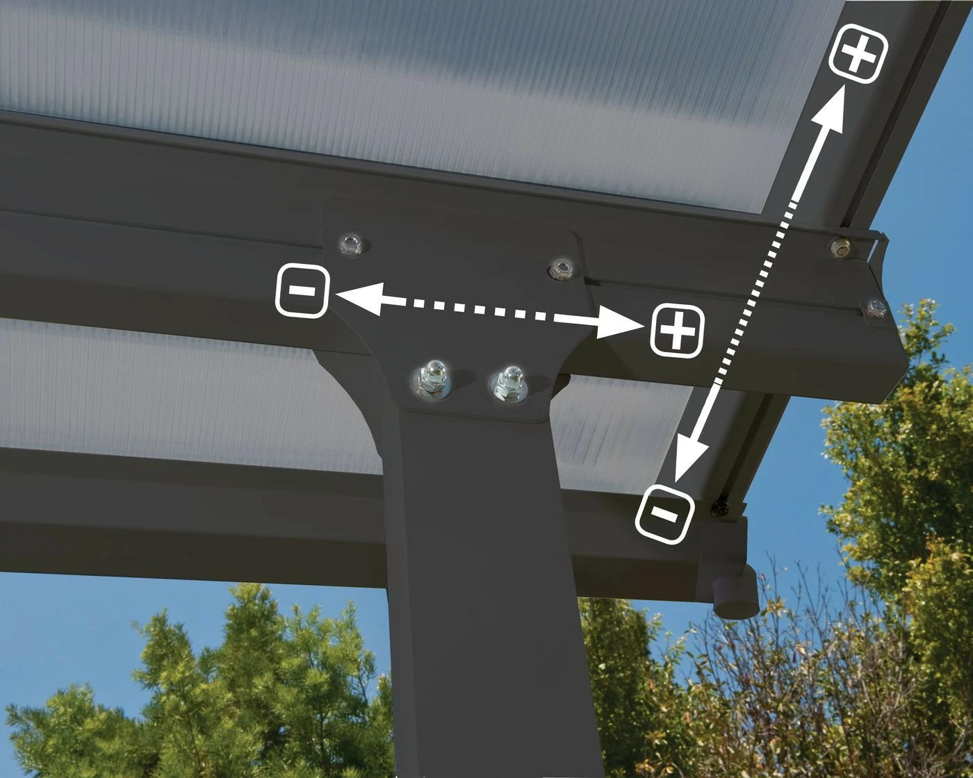 Varikatus terrassile Feria 3x3m Hall/Kirgas