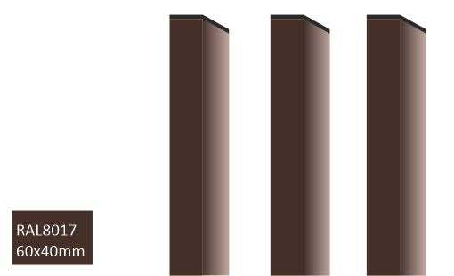 Aiapost nelikantpost 40x60mm pruun RAL8017 / sein 1,4mm